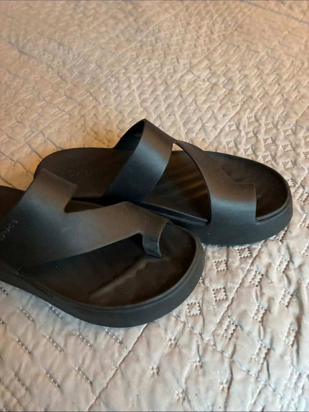 Black Slip-On Cross-Strap Sandals crocs